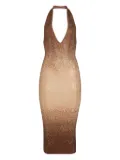 Retrofete Aviana halter-neck embellished midi dress - Brown