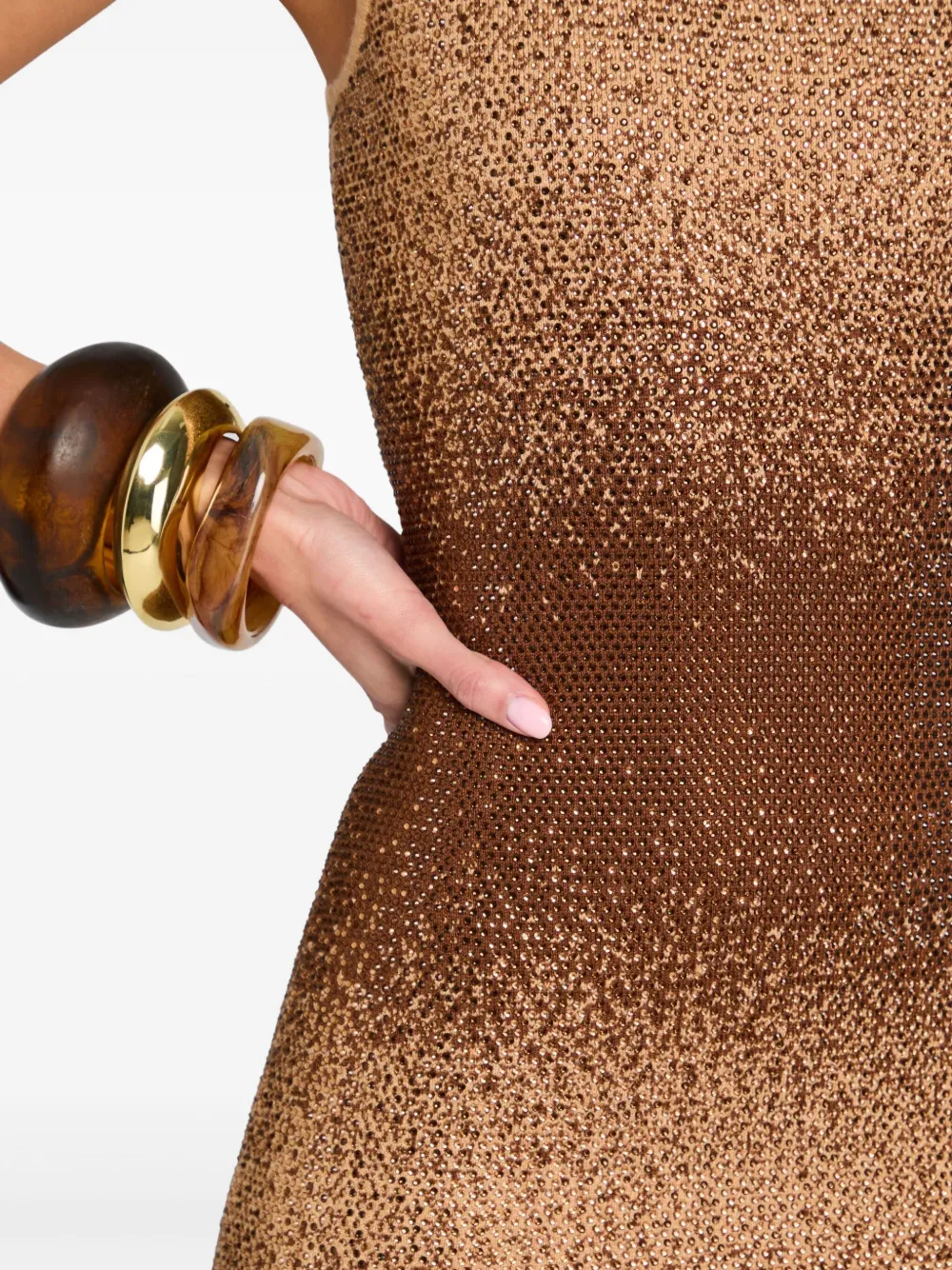 Retroféte Kenda Embellished Mini Dress In Brown