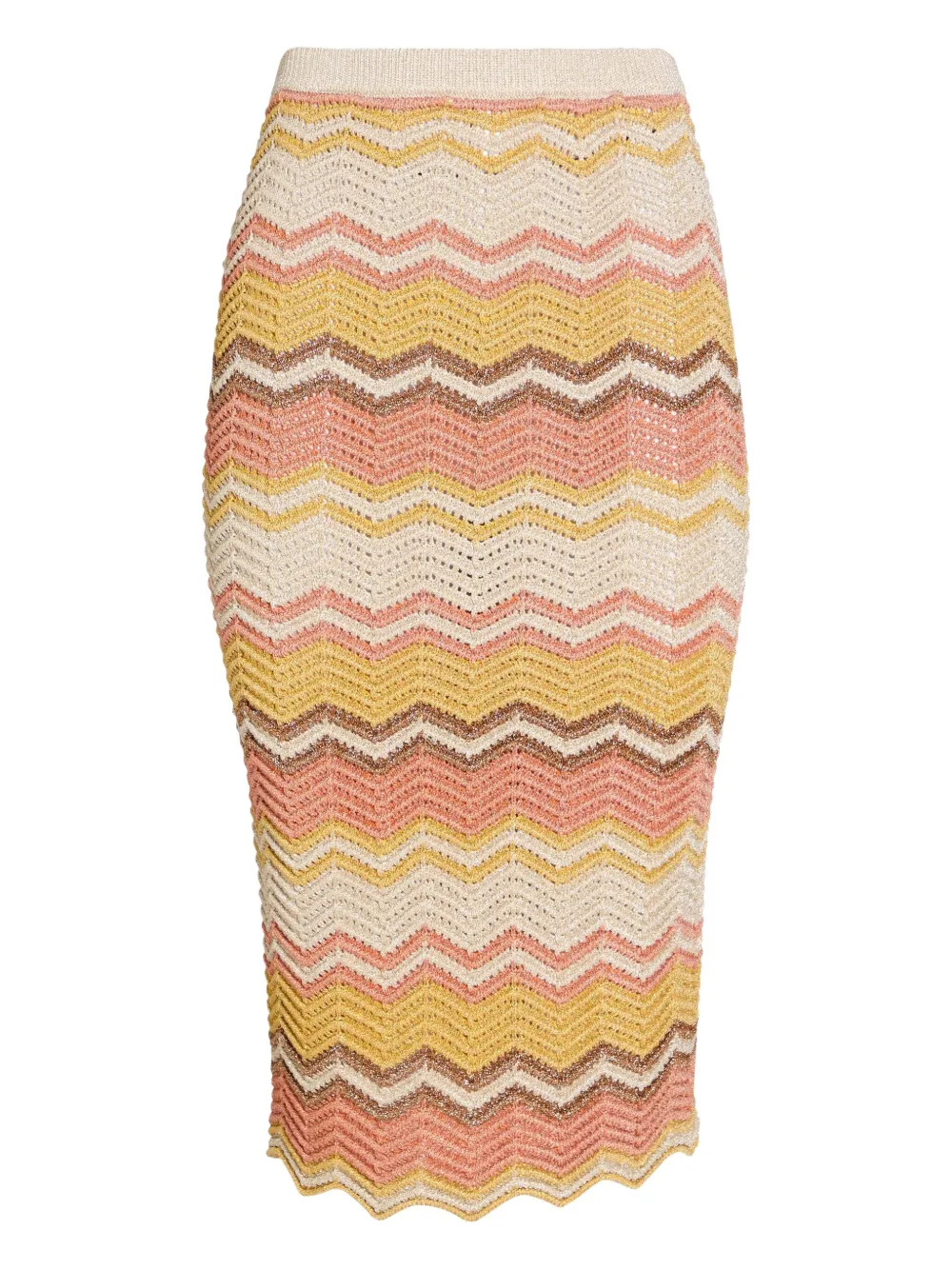 Retrofete chevron-pattern crochet skirt | Yellow | Image 1