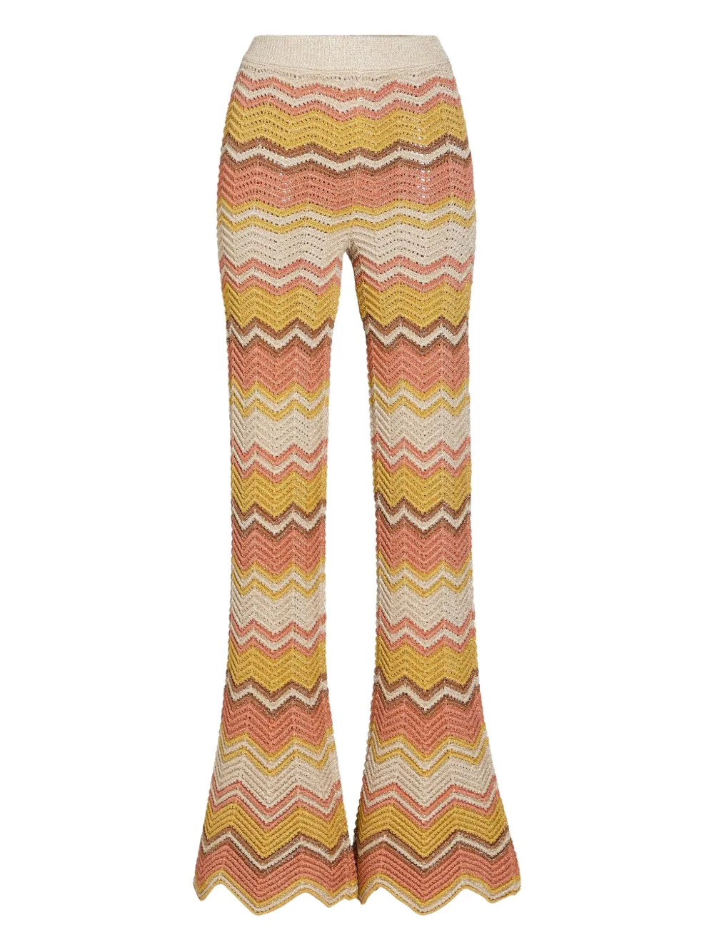 Retroféte Amira Crochet Flared Trousers In Multi