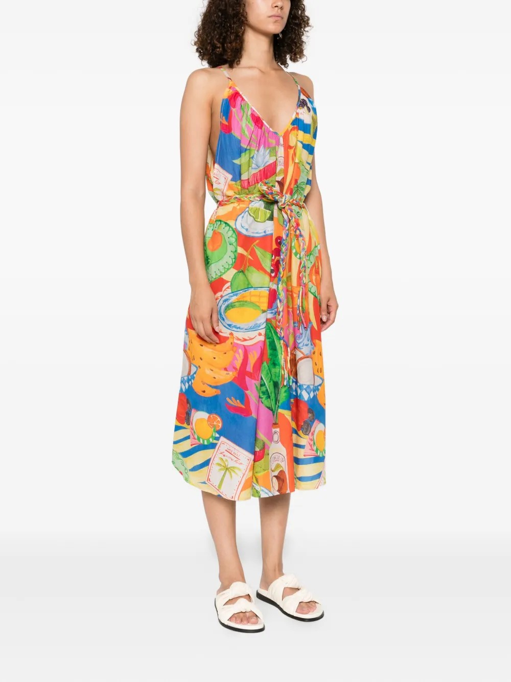 Farm Rio Printed Midi Dress In Multi