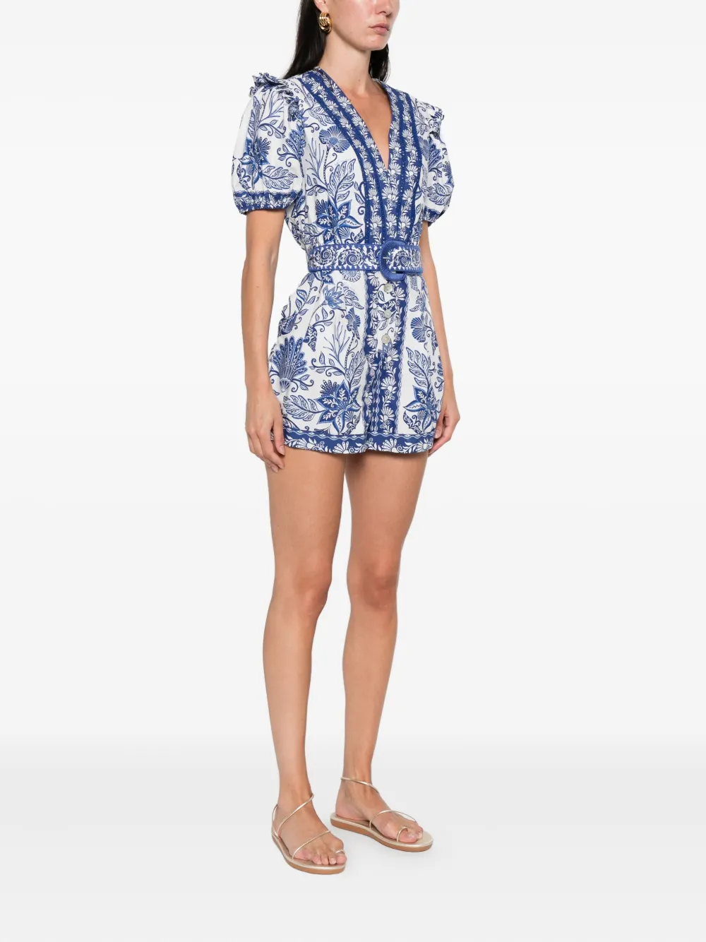 FARM Rio Shell Garden playsuit Wit
