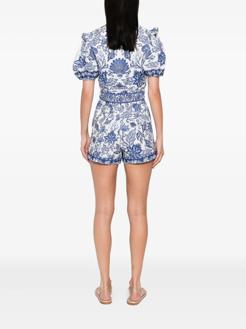 FARM Rio Shell Garden playsuit Wit