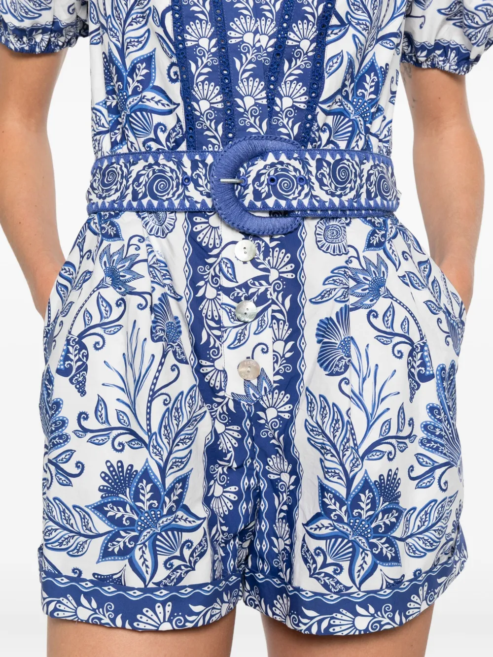 FARM Rio Shell Garden playsuit Wit