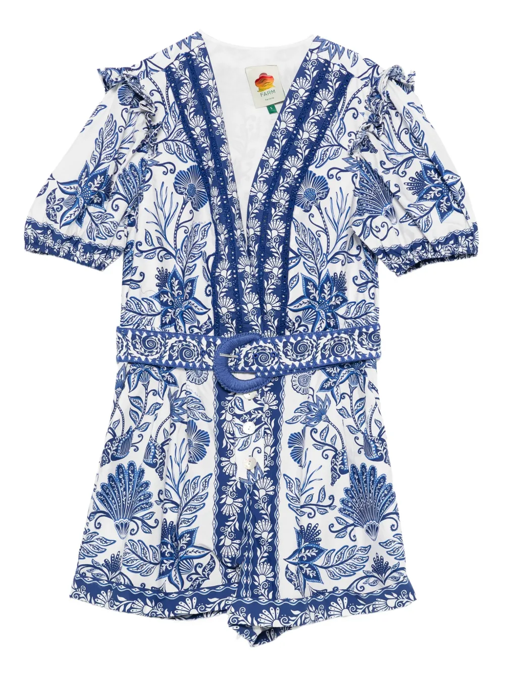 FARM Rio Shell Garden playsuit Wit