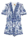 FARM Rio Shell Garden playsuit - White