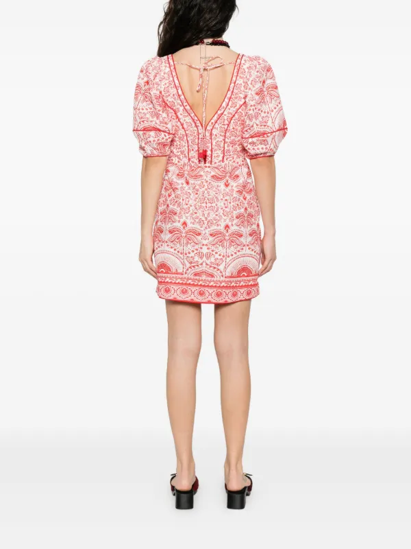FARM Rio River Ride Mini Dress | Red | FARFETCH