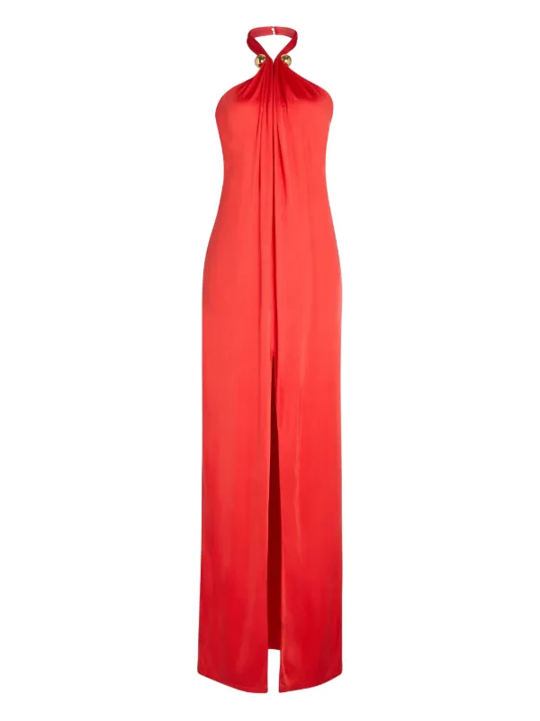 Retrofete Becs Halterneck Maxi Dress | Red | FARFETCH UK Retrofete Becs Halterneck Maxi Dress | Red | FARFETCH UK