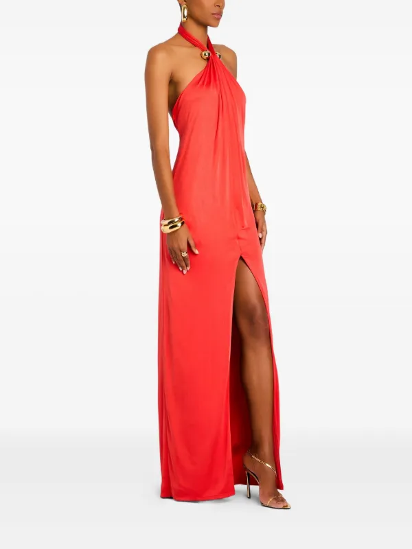 Retrofete Halterneck Maxi Dress - Red Retrofete Halterneck Maxi Dress - Red