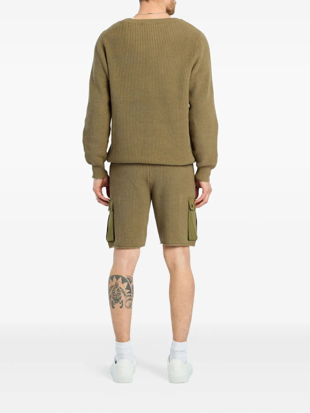 SER.O.YA Coby geribbelde cargo shorts Groen