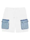 SER.O.YA Henry ribbed denim-pocket shorts - White