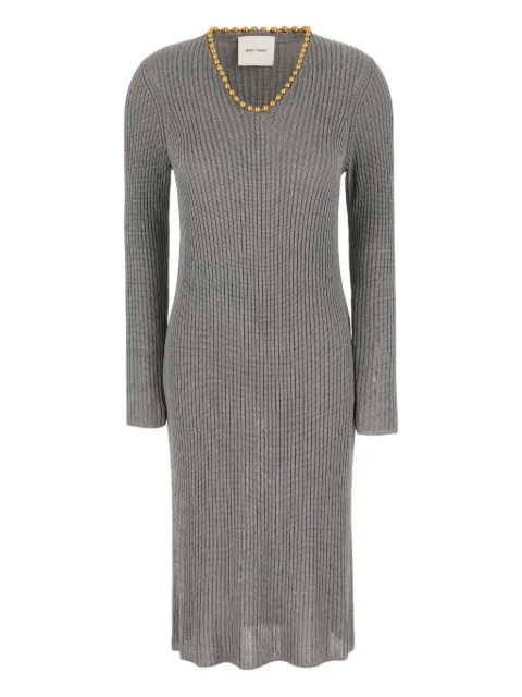 Gabriele Colangelo ribbed bead-embellished midi dress