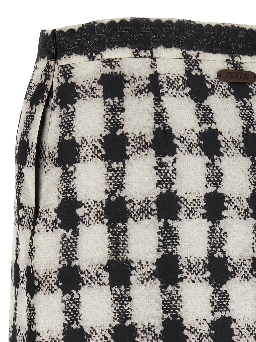 Moschino Blackwhite Texture Print Mini Skirt