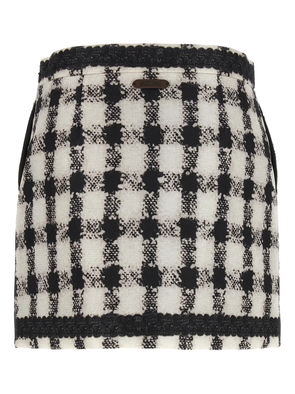 Moschino Blackwhite Texture Print Mini Skirt