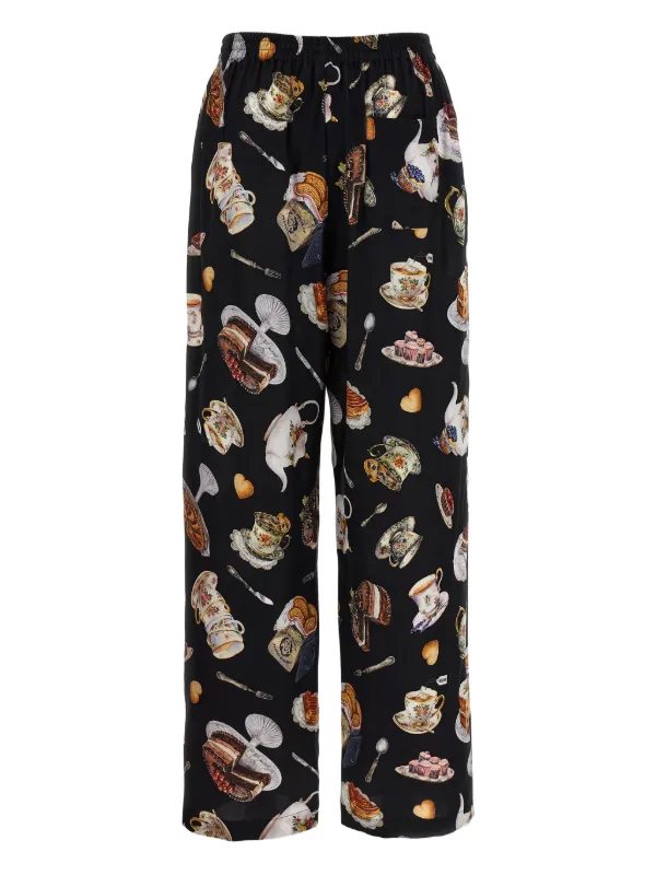 Moschino Tea Time-print Trousers | Black | FARFETCH