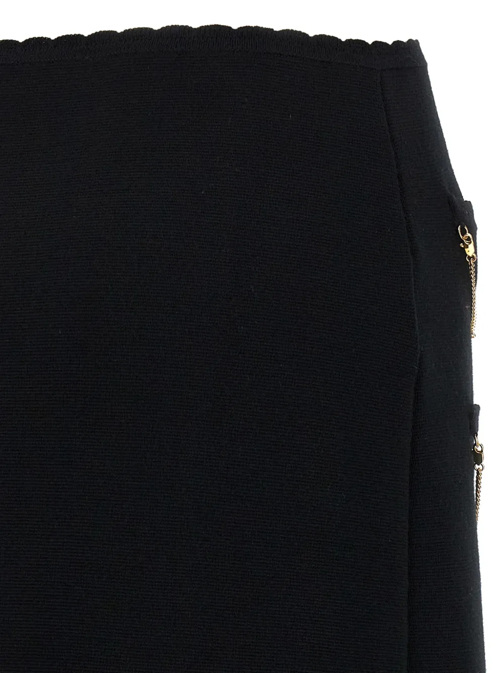Moschino Rok met gewelfde afwerking en ketting Zwart