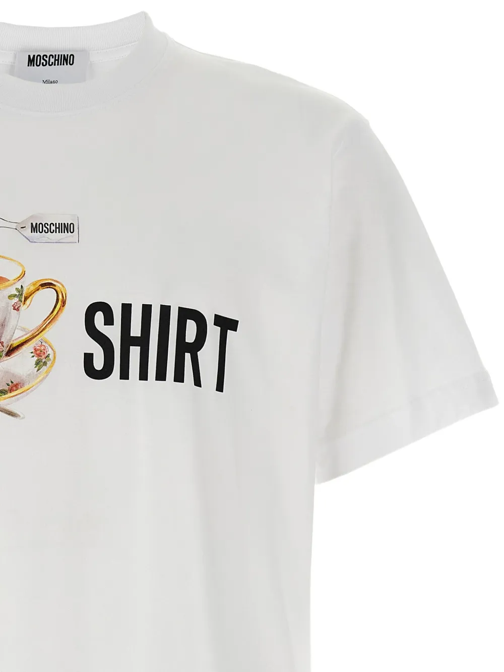 Moschino T-shirt met Tea Shirt-print Wit