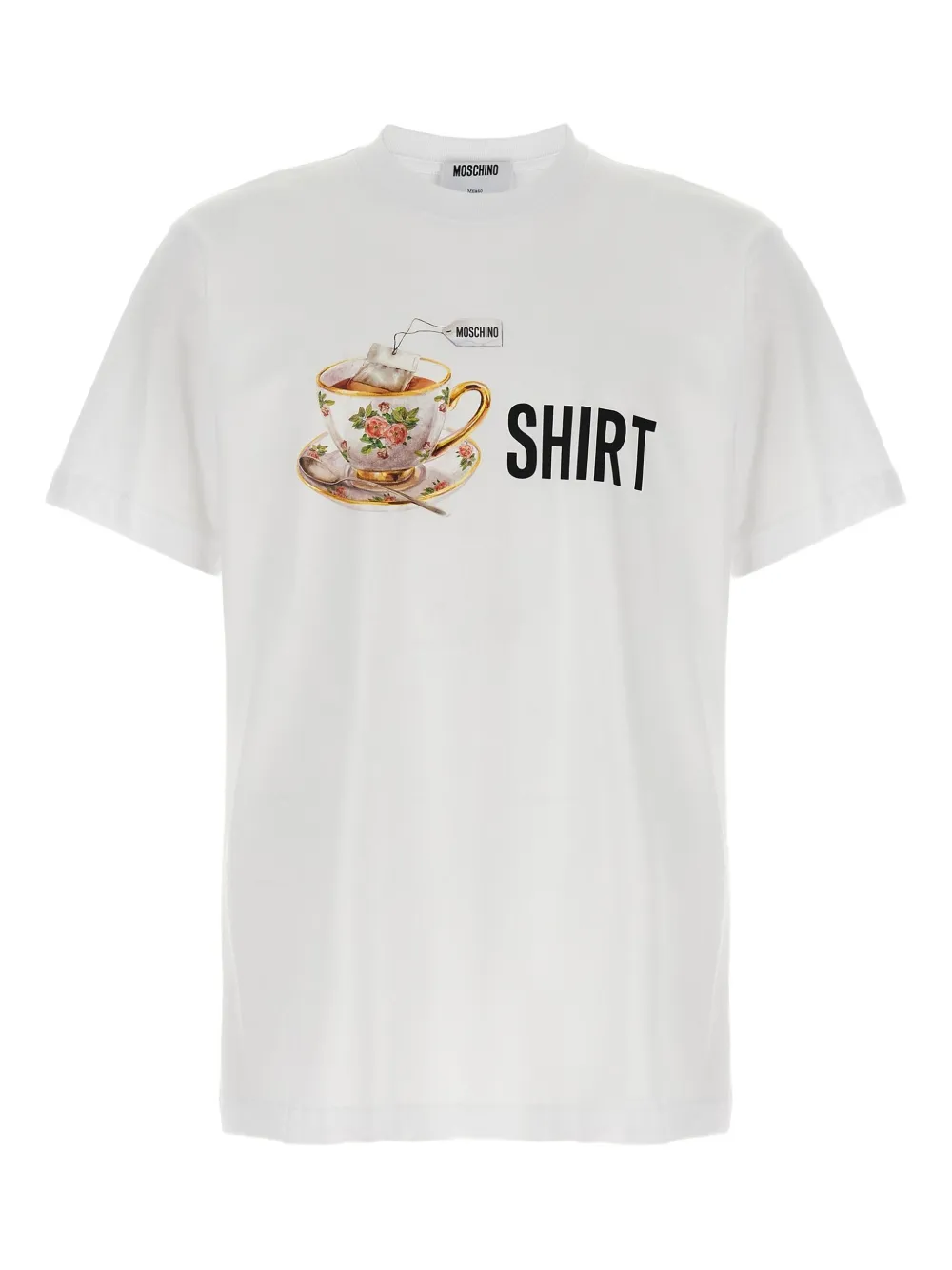 Moschino T-shirt met Tea Shirt-print Wit