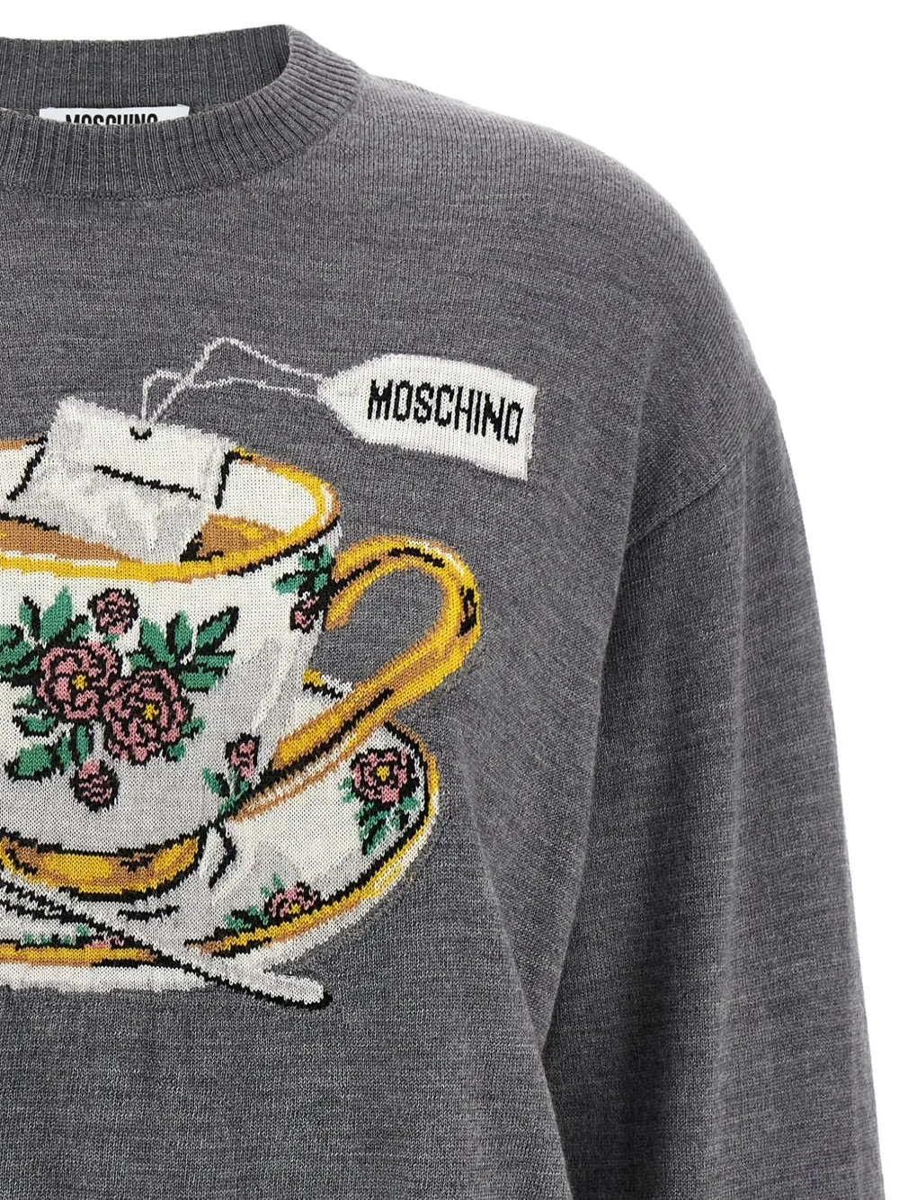 Moschino Intarsia gebreide trui Grijs