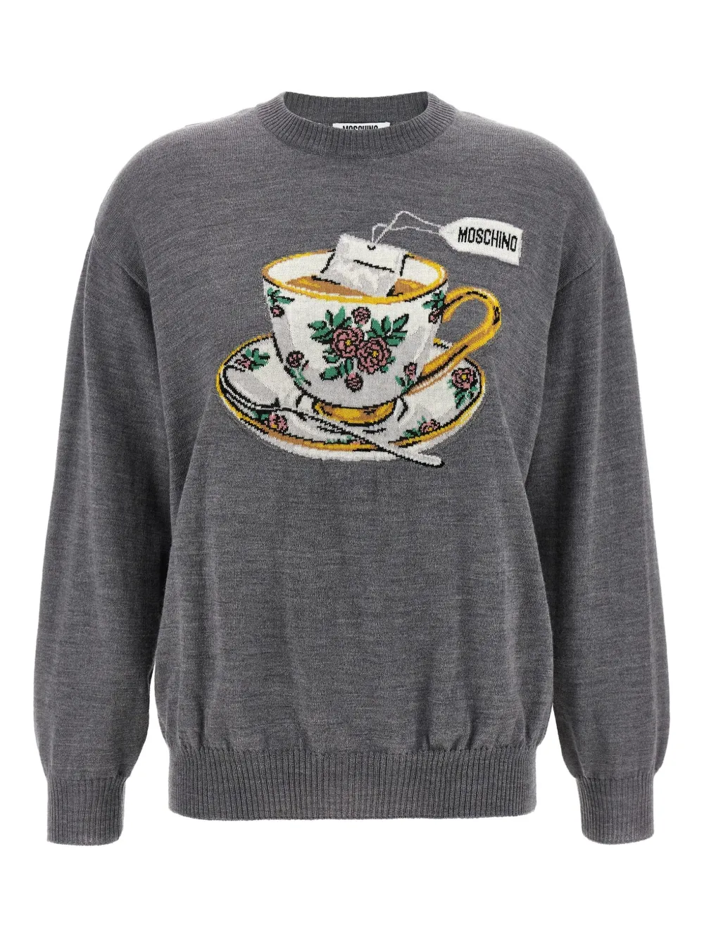 Moschino Intarsia gebreide trui Grijs