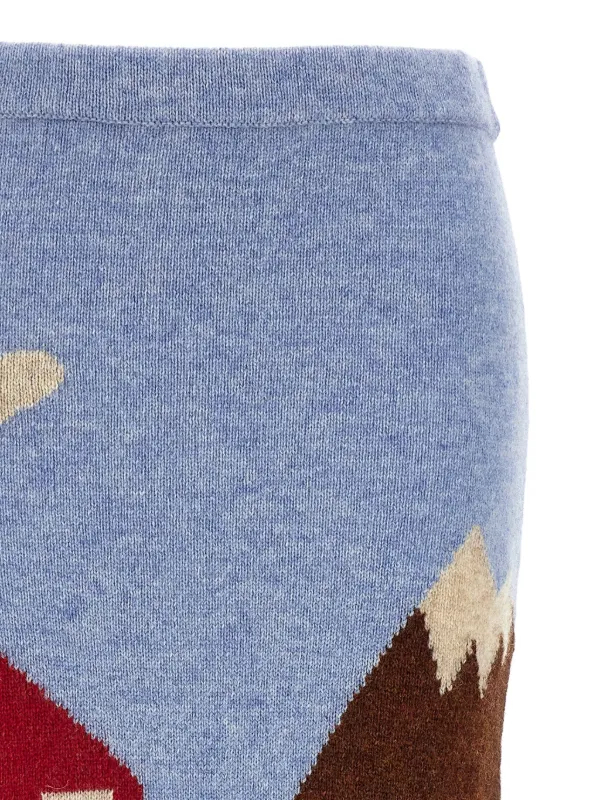 【関税＆送料込み】Moschino Shetland Knit Skirt Moschino Shetland Skirt | Blue | FARFETCH TR