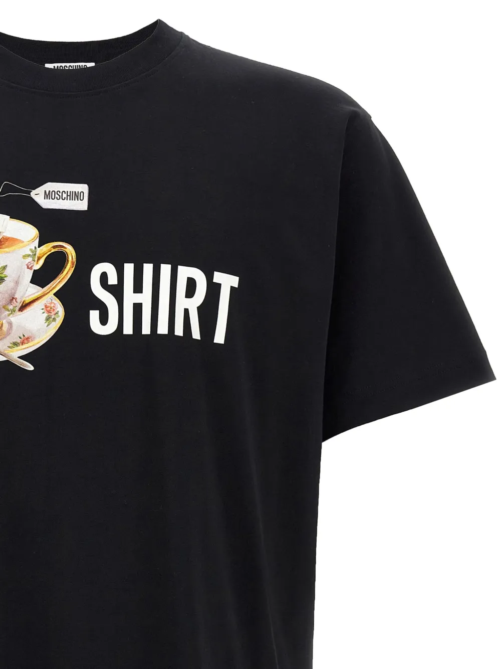 Moschino teacup-print crew-neck T-shirt Zwart