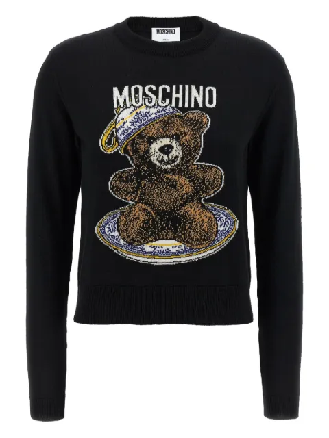 Moschino teddy bear-intarsia crew-neck sweater