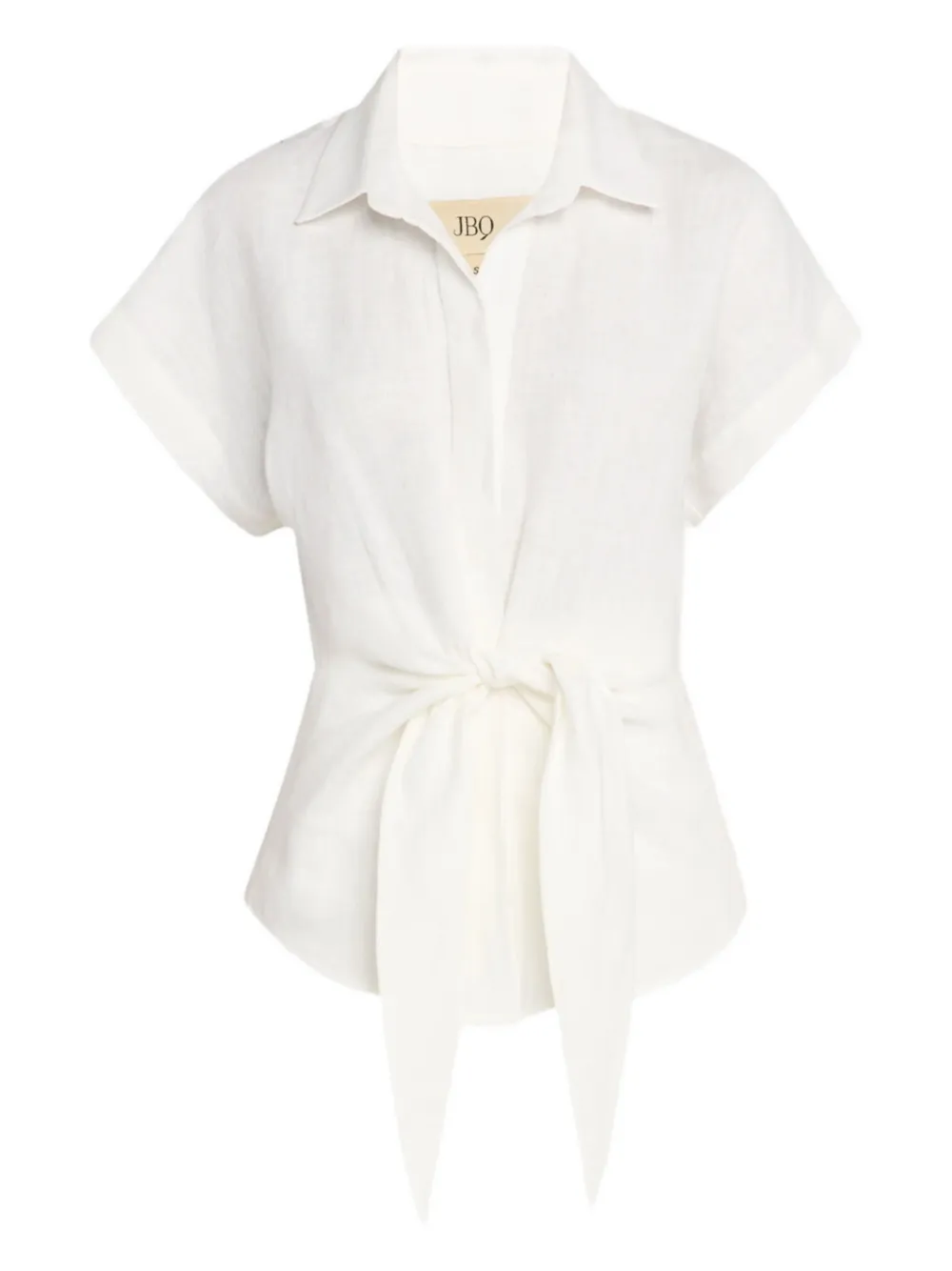Pippa tie-front linen top