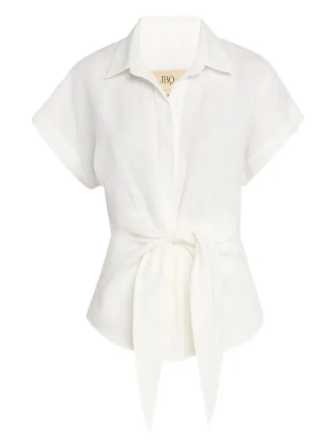 JBQ Pippa tie-front linen top
