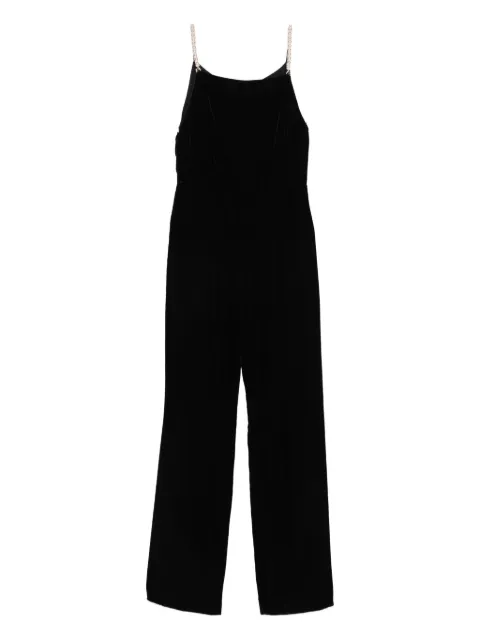 SANDRO jewel-strap velvet jumpsuit