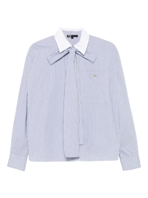 Maje striped tie-neck shirt