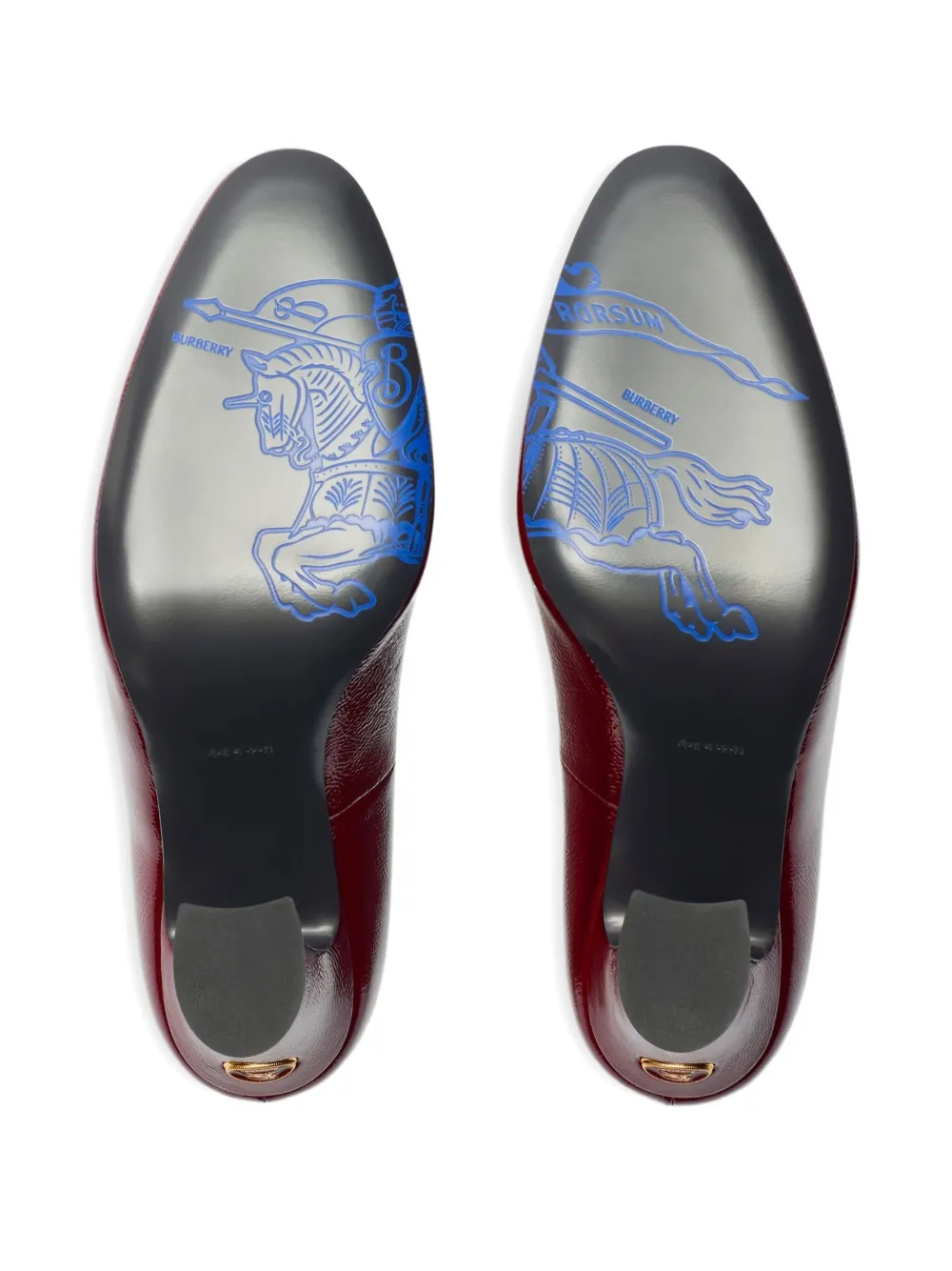 Burberry Scarpins Trinket patent leather block-heel pumps Red