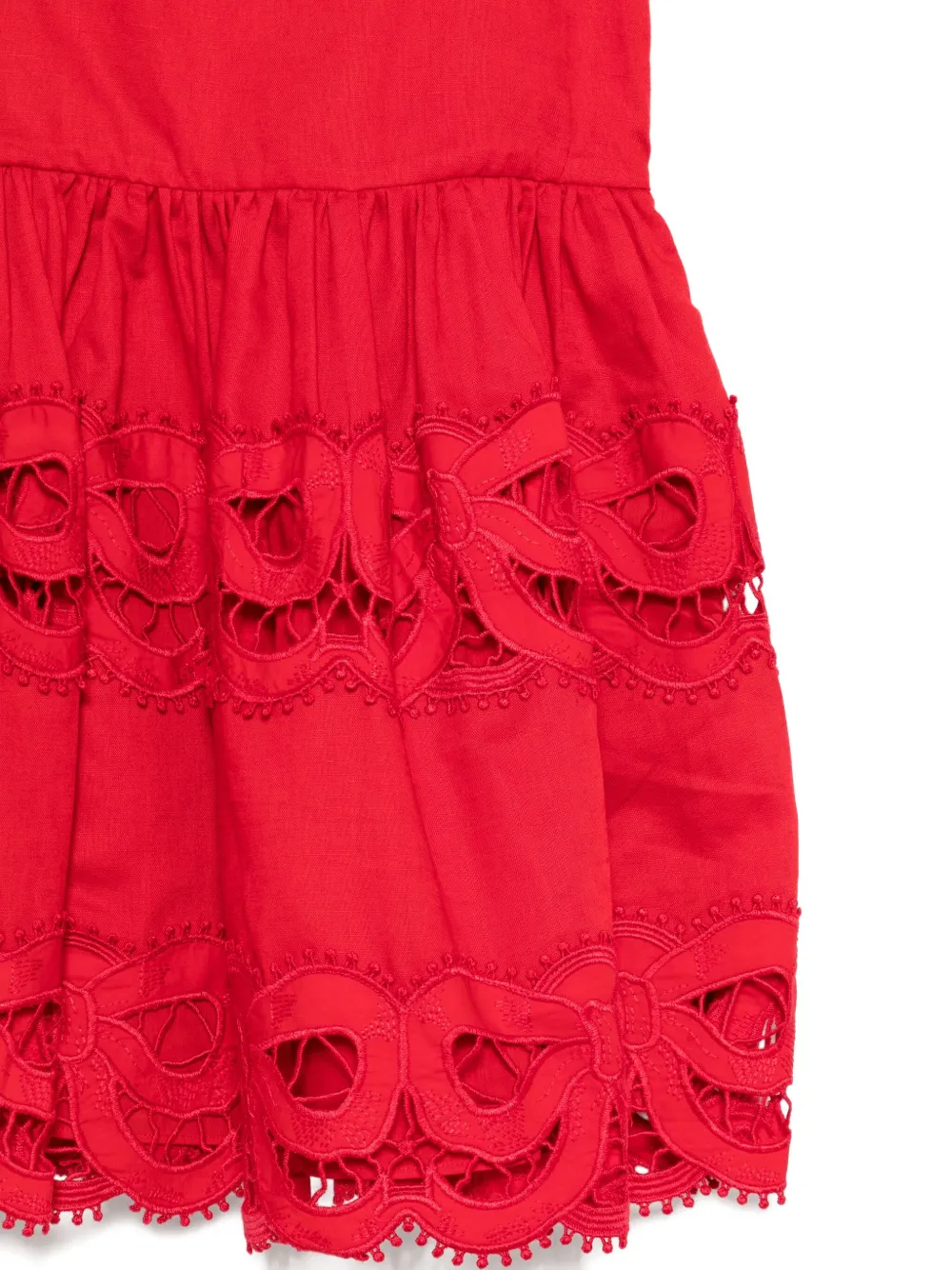 Self-Portrait Kids Jurk met strik Rood