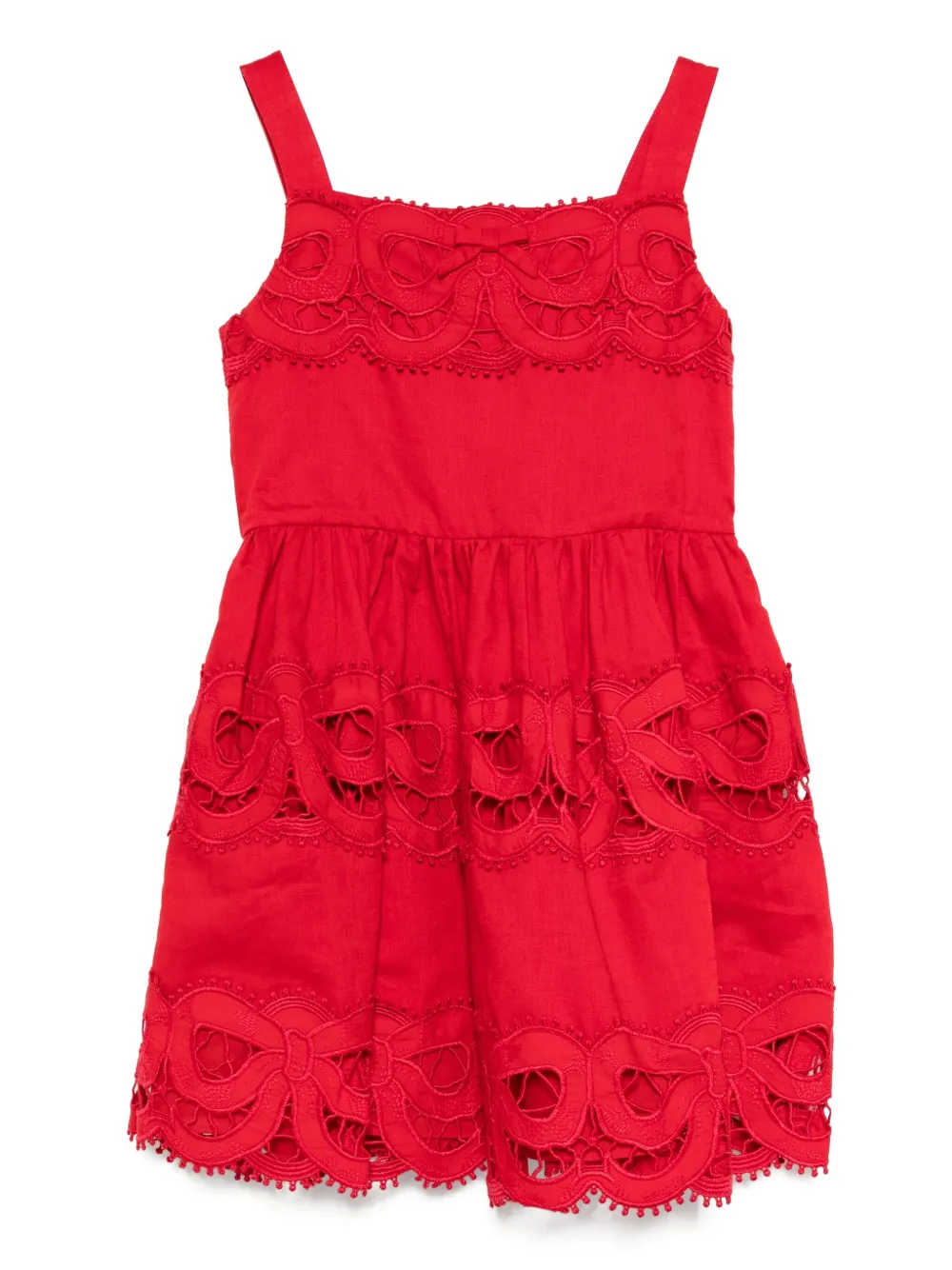 Self-Portrait Kids Jurk met strik Rood