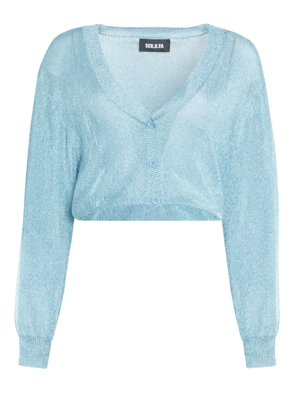 SER.O.YA metallic-thread knit cardigan | Blue | Image 1