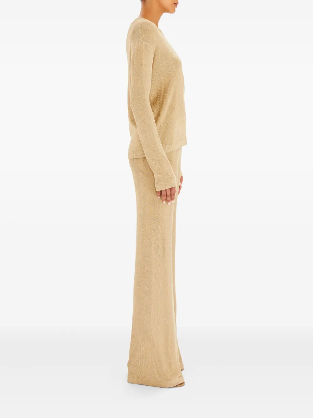 SER.O.YA Sheldon metallic gebreide broek - Goud