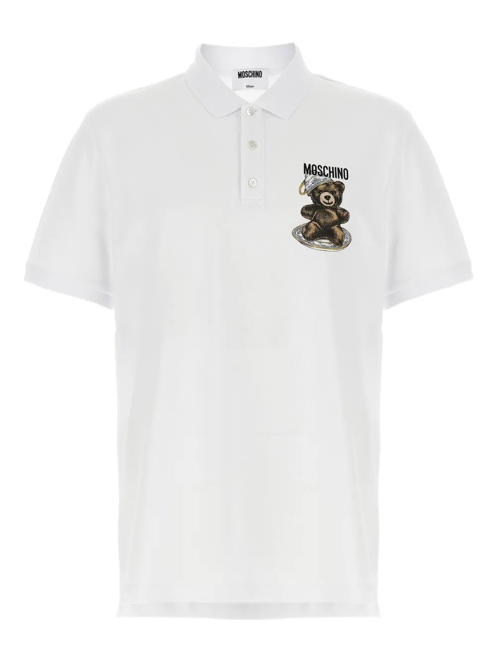 Moschino Poloshirt met Teddy-print Wit