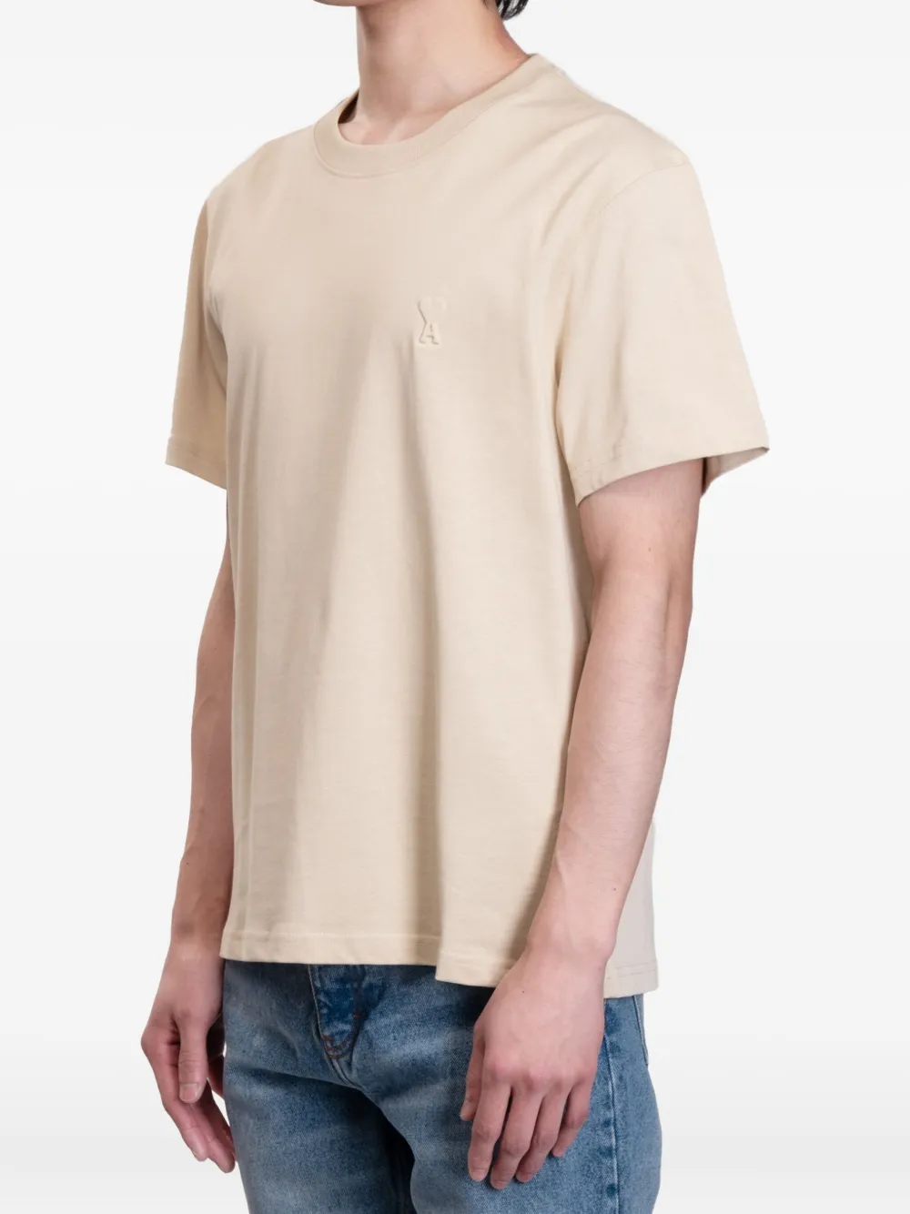 AMI Paris Ami de Coeur cotton T-shirt Beige