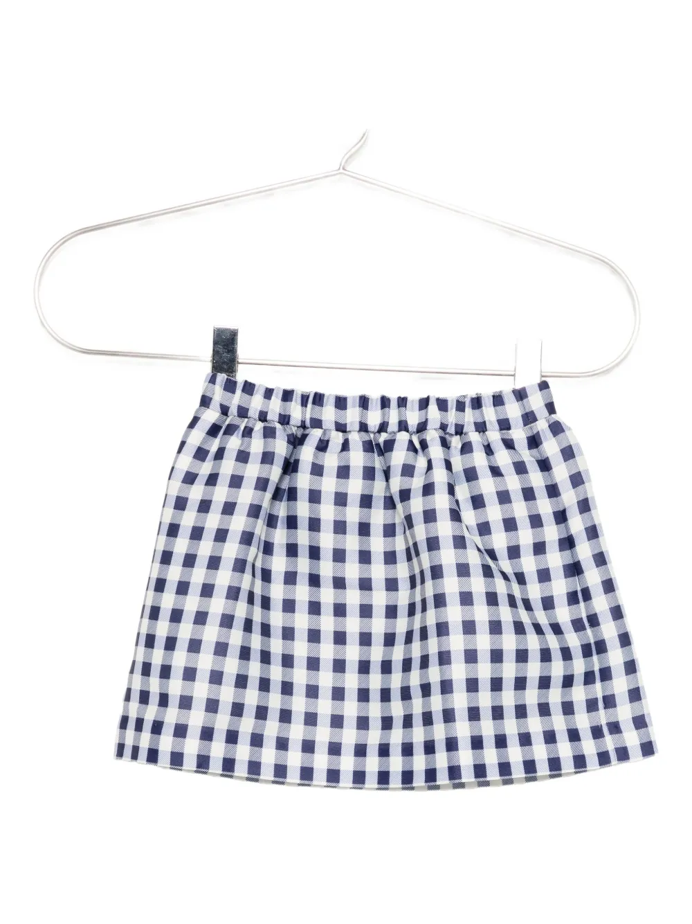 Self-portrait Kids' Gingham Taffeta Skirt In White
