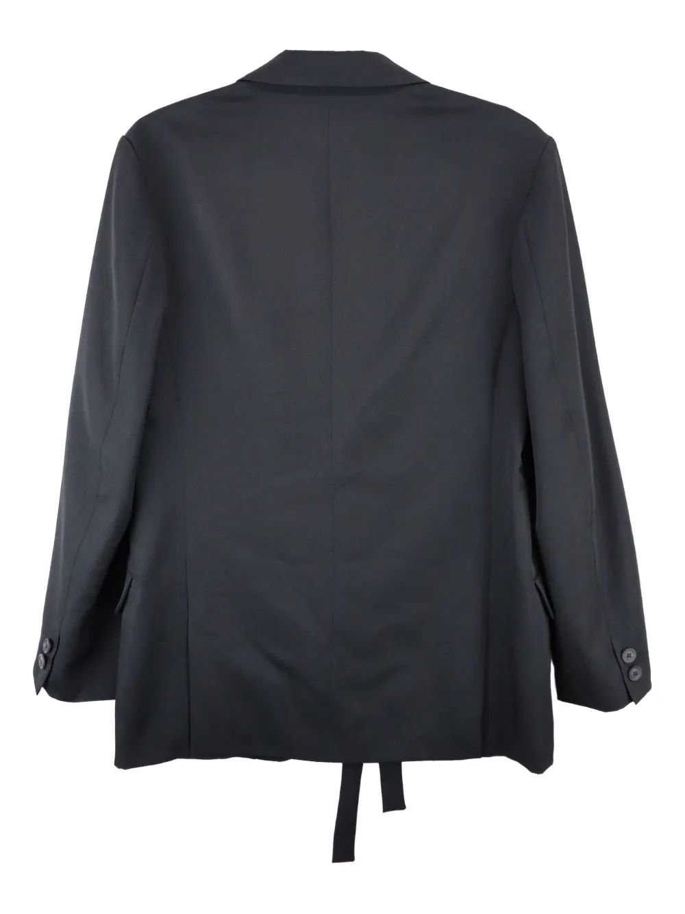 Yohji Yamamoto Wollen jack met ceintuur Zwart