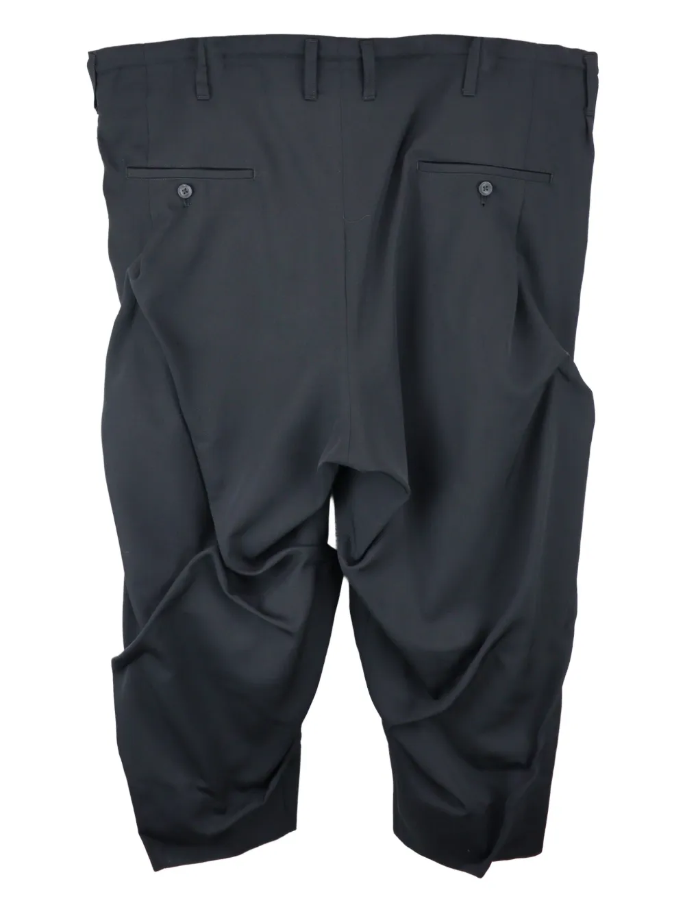 Yohji Yamamoto pleated wool trousers Zwart
