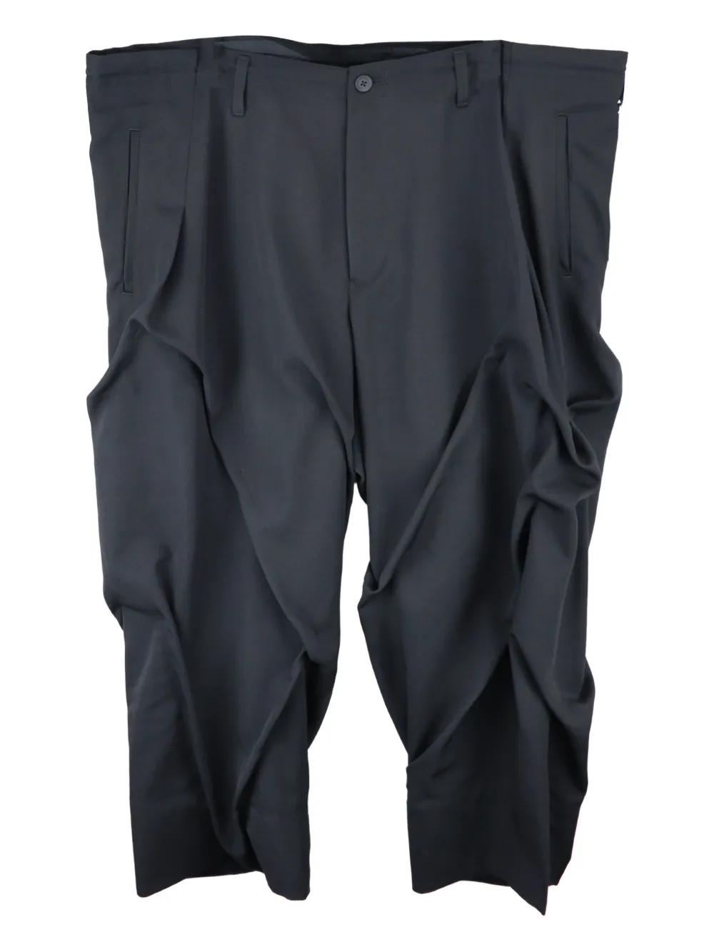 Yohji Yamamoto pleated wool trousers Zwart