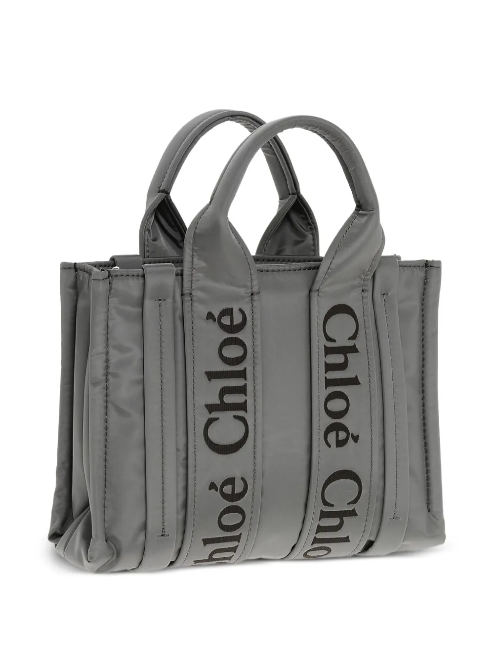 Chloé logo-embroidered tote bag Grijs