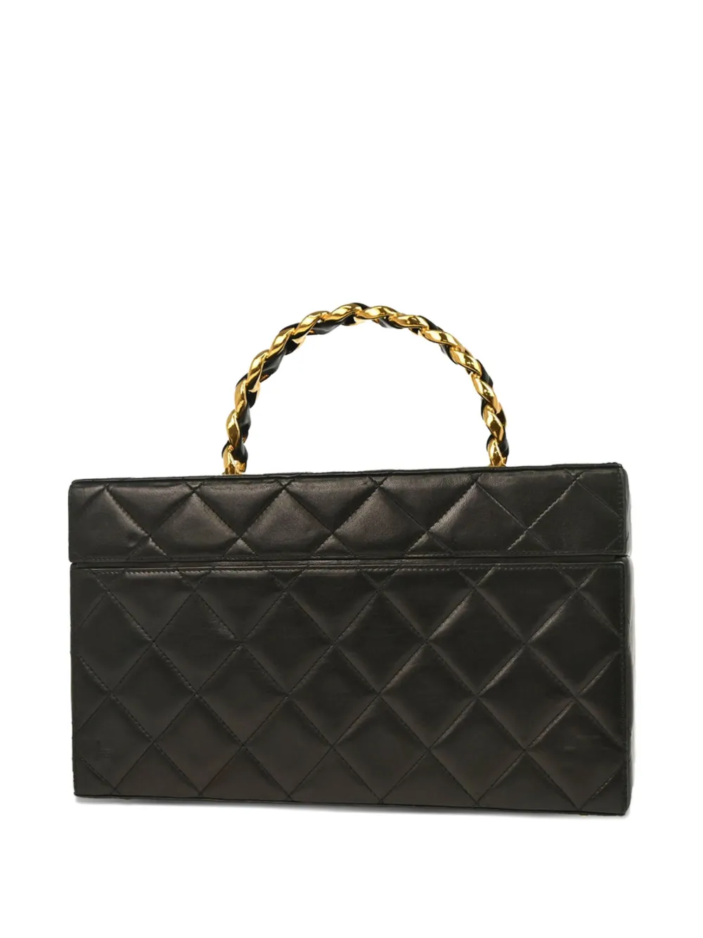 Pre-owned Chanel 1995 Quilted Vanity Handbag In Black