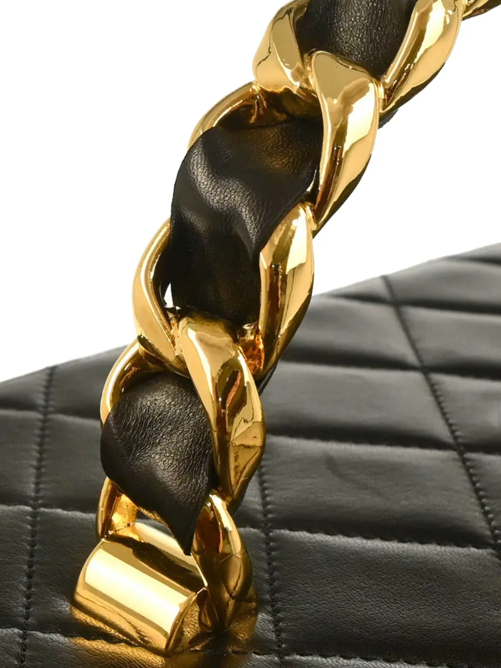 Pre-owned Chanel 1995 Quilted Vanity Handbag In Black