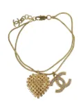 CHANEL Pre-Owned 2001 heart-charm bracelet - Gold