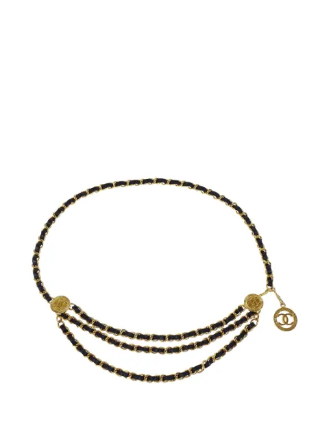 CHANEL Pre-Owned حزام سلسلة 'ميداليون' 1984