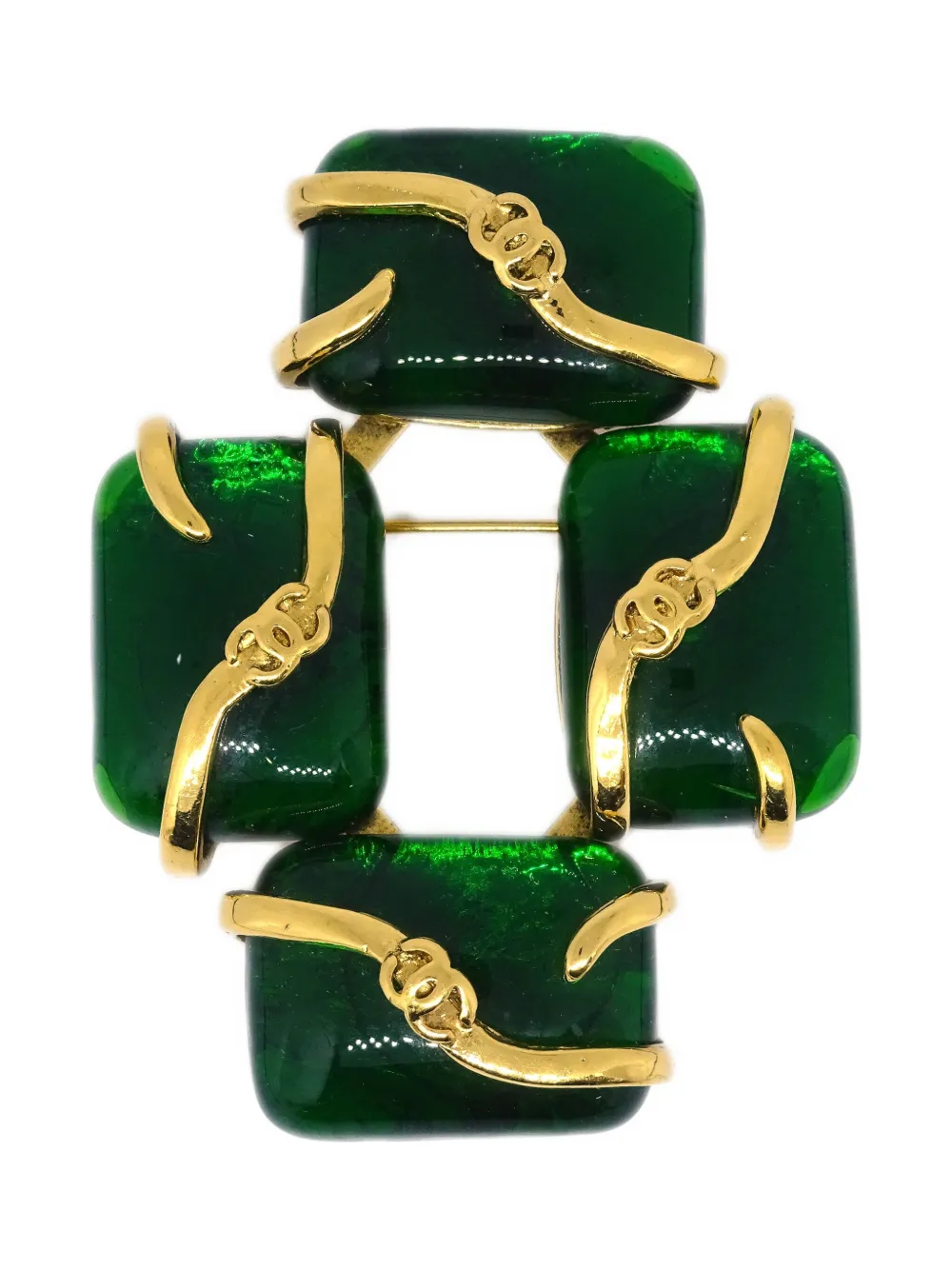 CHANEL Pre-Owned 1994 Gripoix ブローチピン - ゴールドトーン CHANEL Pre-Owned 1994 Gripoix ブローチピン - ゴールドトーン