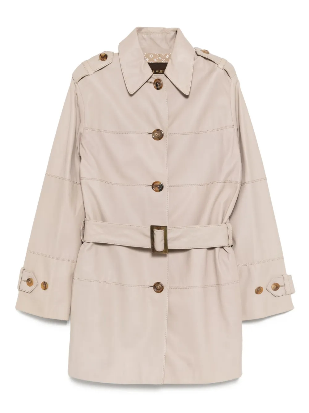 Louis Vuitton Pre-Owned 1990-2000s leather coat | Neutrals | Image 1