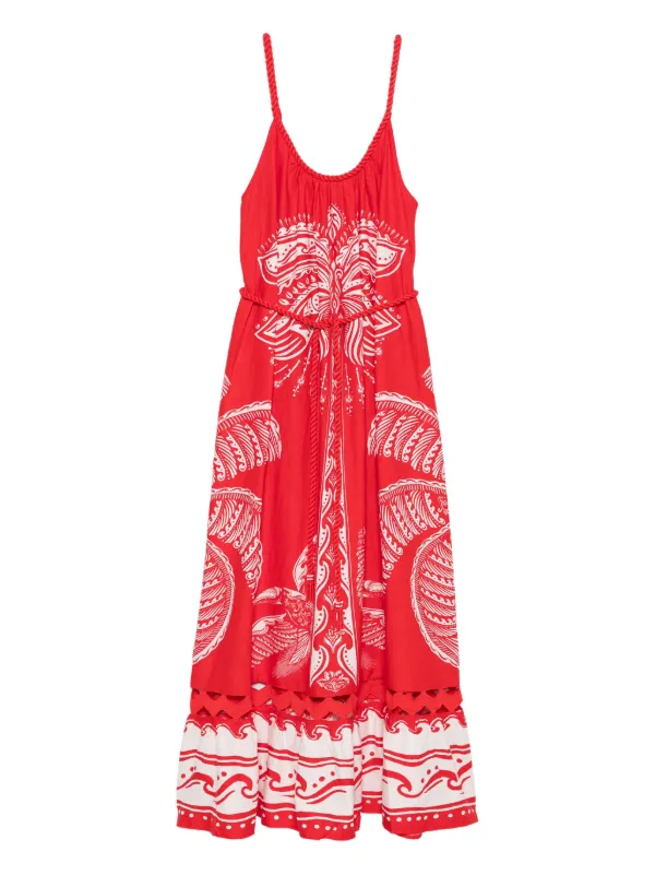 coconut tree embroidered maxi dress Coconut Tree Embroidered Maxi Dress FARM Rio